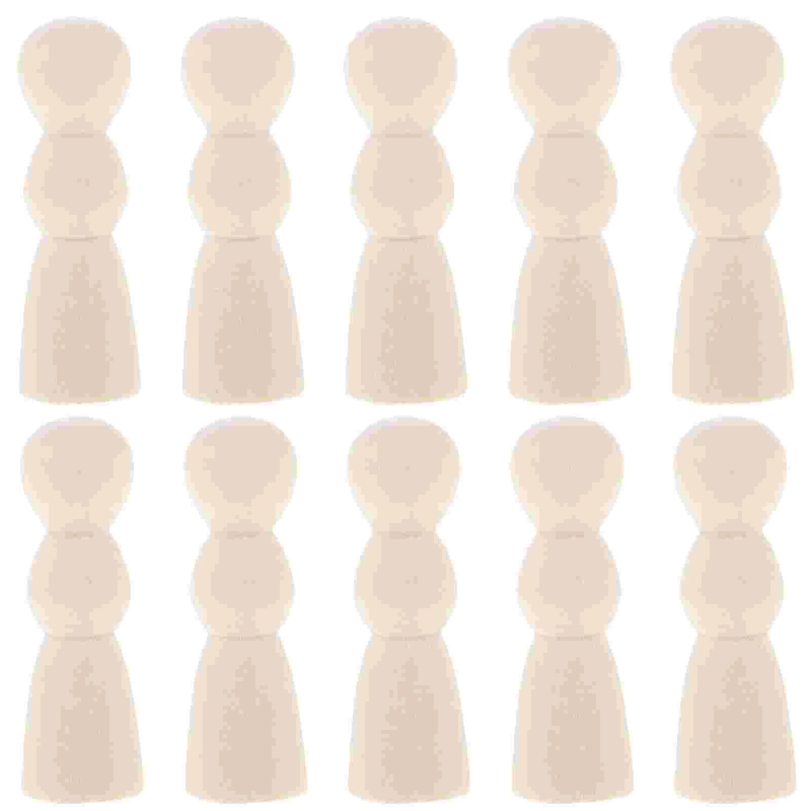 

10 Pcs Puppet Ornaments DIY Painting Peg Dolls Unfinished Painted Wooden People Blank Figure