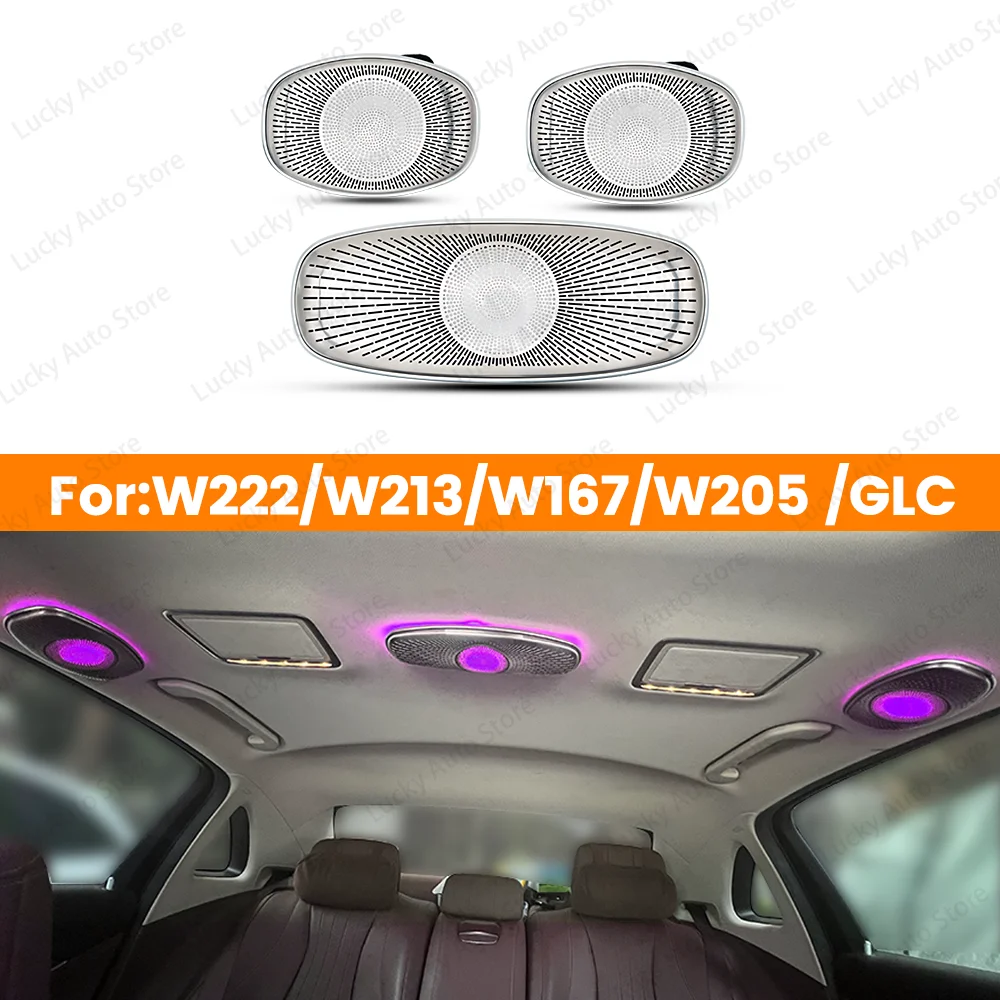 

7/64 Colors Ceiling Glasses Case Sound RGB Horn For Mercedes Benz C/E/S-Class W213 W222 W205 X253 Car LED Ambient Light Speaker