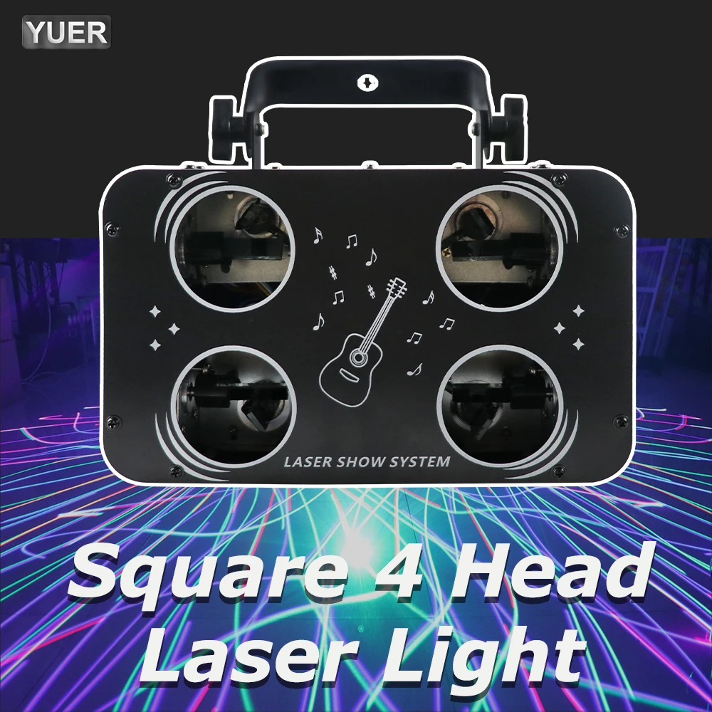 

Square 4 Head RGB Laser Light Scanning Stage Lighting Colorful Spot Effect Scanner Disco Dj Party Lights Square Laser Projector