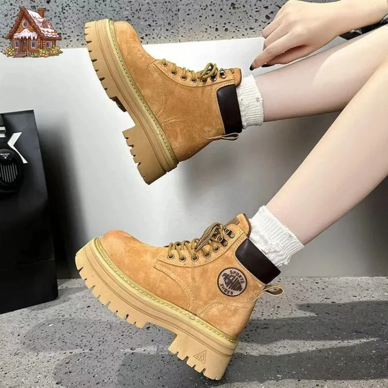 

Women's Height-Increasing Thick-Soled Boots2026Autumn and Winter New Casual Fashion Short Boots Versatile Pink Boots for Women