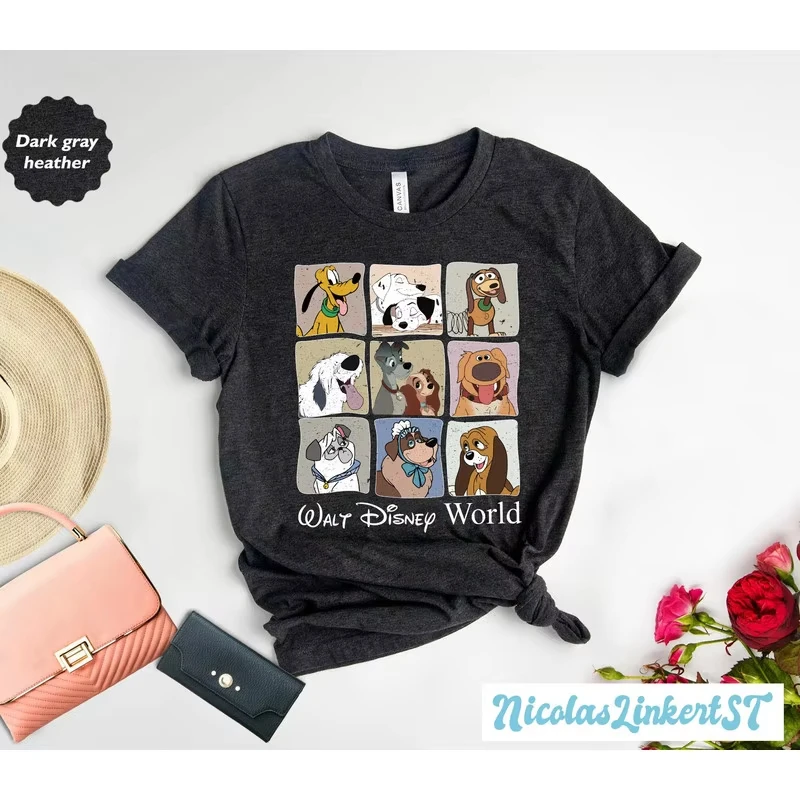 ديزني الكلب عشاق الرجال النساء تي شيرت ملكة جمال ولا منزل شخص بلوتو الربيع الكلب 101 الدلماسي بيتر بان نانا الأسرة تي شيرت #3
