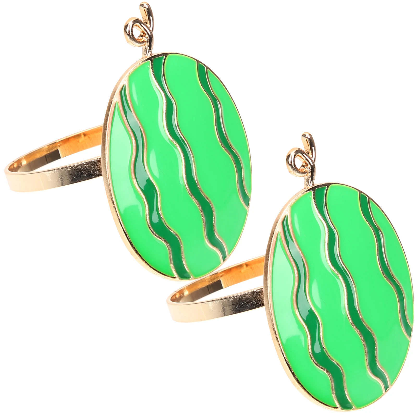 

2Pcs Fruit Napkin Rings Watermelon Pattern Alloy Napkin Holder Party Dining Table Decoration Metal Serviette Ring