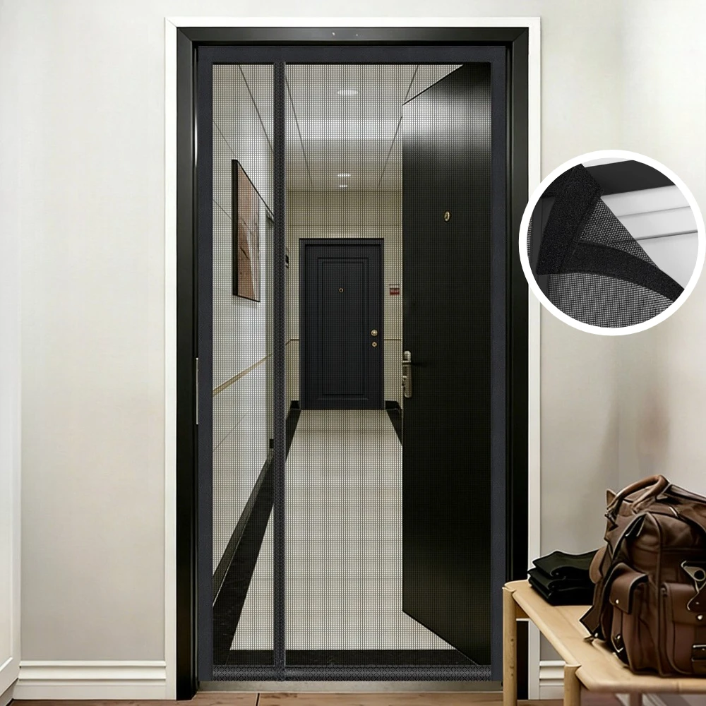 Magnetic Door Screen Custom Size Mosquito Net Curtain Fly Insect Automatic Closing Invisible Mesh For Kitchen Indoor Living Room