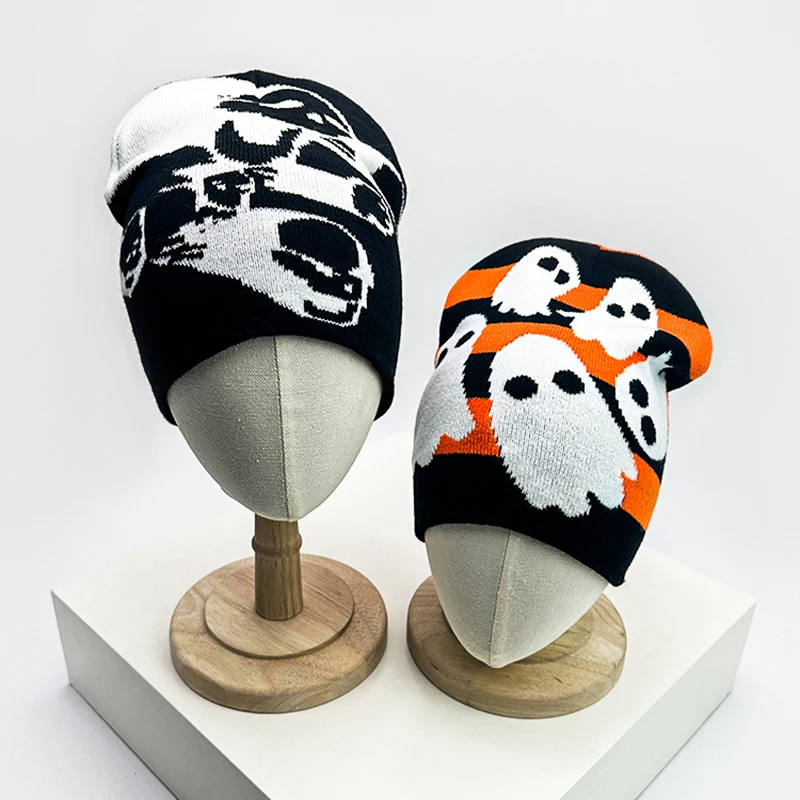 Halloween Elements Funny Wool Knitted Hats Little Devil Warm Autumn and Winter Hip Hop Street Comfortable Versatile Fashion Cute