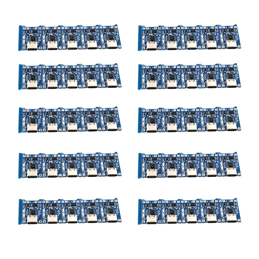 50PCS 5V 1A For USB-C Charging Board for 3.6V 3.7V Lithium Batteries with Protection Features and Compact 26x17mm PCB Size