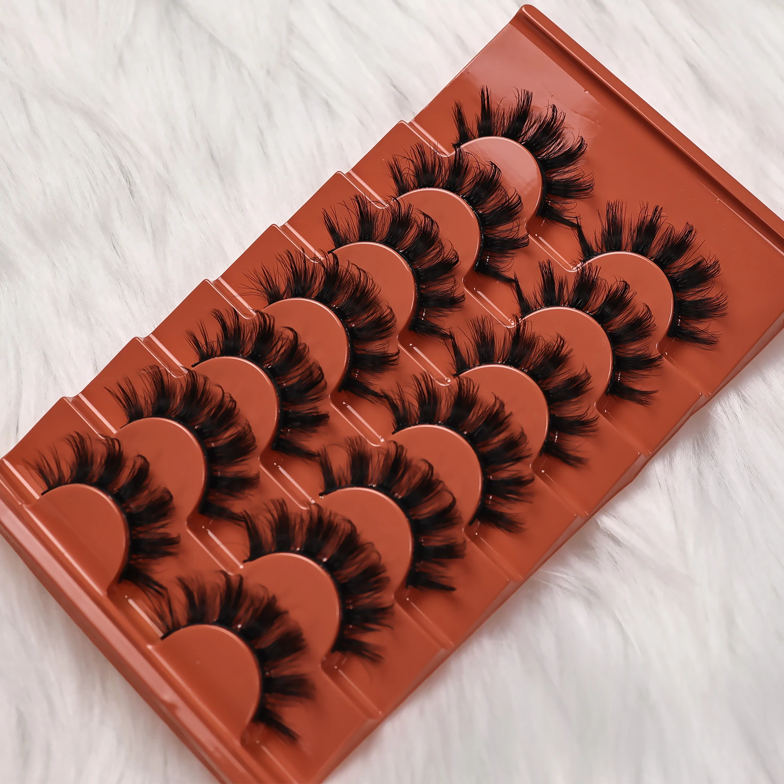 7 أزواج من الرموش الصناعية الفوضوية ثلاثية الأبعاد، من المينك الصناعي الناعم القابل لإعادة الاستخدام، مثالية للحفلات/المكياج الجريء اليومي