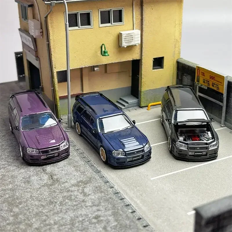 

ZOOM 1:64 GTR R34 Stagea Full Carbon Opening Hood Diecast Model Car