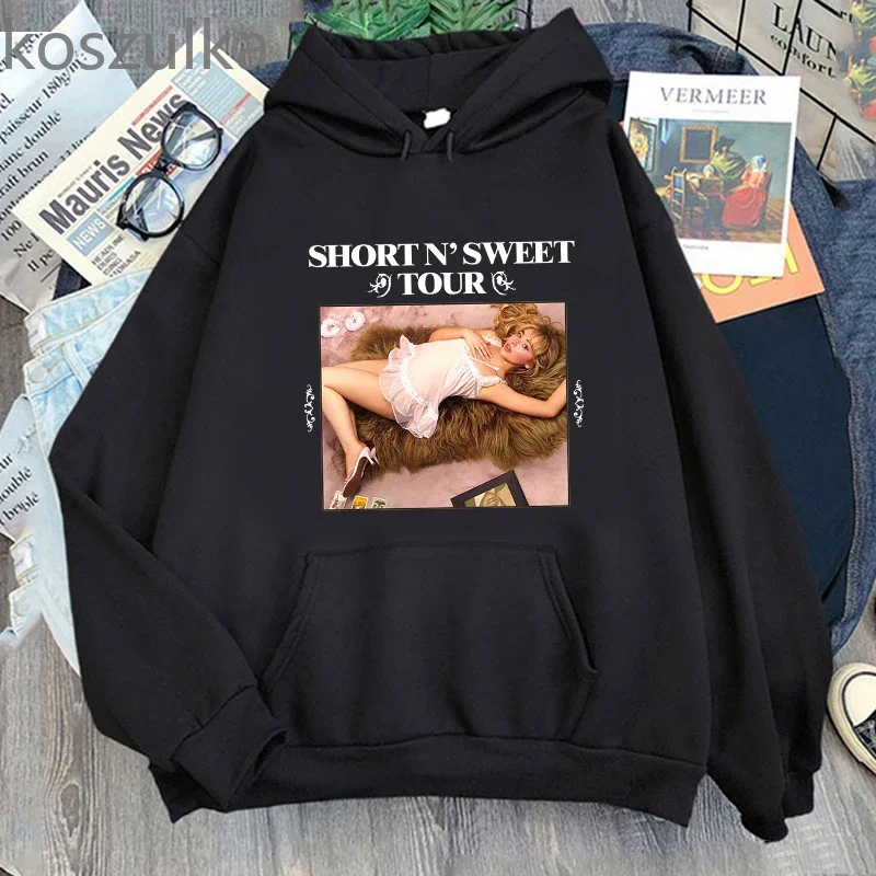 Sabrina Carpenter Tour 2024 Hoodies Men Clothing Fashion Harajuku Short n' Sweet Sweatshirts Cotton Casual Long Sleeve Pullovers