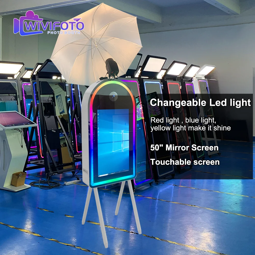 PhotoboothWedding Magic Mirror Photo Booth With LED Light SLR Compatible Camera Self-Service & Instant Print
