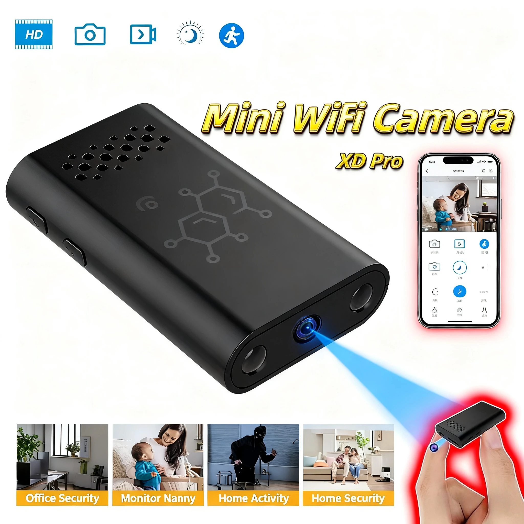 أصغر 1080P كاميرا واي فاي صغيرة IP كاميرا ويب للرؤية الليلية كشف الحركة مراقبة عن بعد غير مرئية Espia Cam أمن الوطن الذكي #1