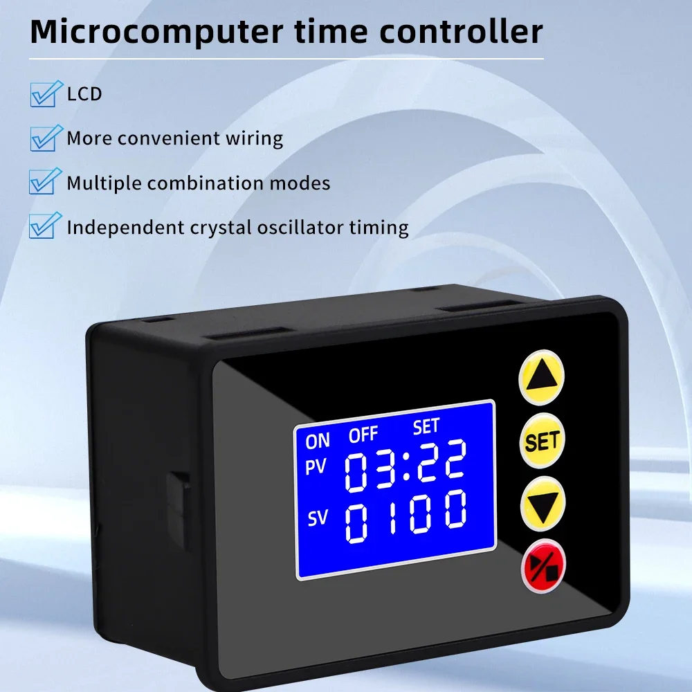 Programmable Digital Timer Switch Relay Control DC 12V 24V AC 110V 220V Time Controller Delay Relay Cycle Timing On/Off