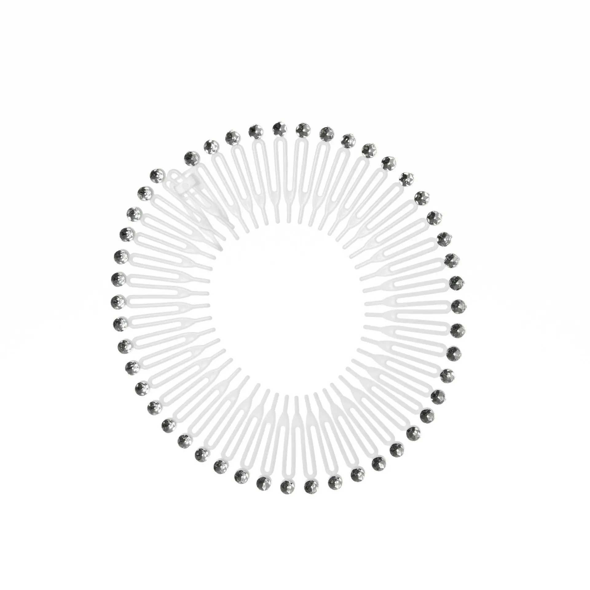 15 Stück volle runde Stretch kamm Stirnbänder flexible Kunststoff Kreis Haar wickel Haarband halter – Detail 20