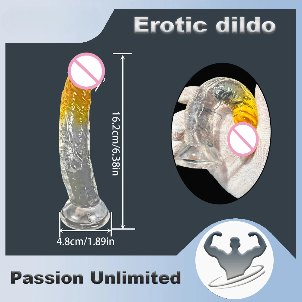 Erotic Soft Jelly Dildo Anal Butt Plug Realistic Penis Strong Suction Cup Dick Toy for Adult G-spot Orgasm Sex Toys for Woman