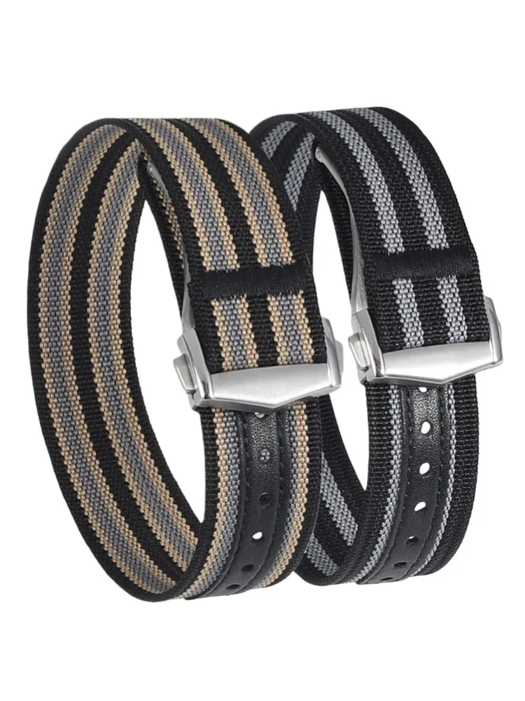 Premium geripptes Uhrenarmband mit Faltschließe, Nylon, 20 mm, 22 mm, Uhrenarmband für Omega, Faltschließe, Uhrenarmband, Sportarmband für Herren