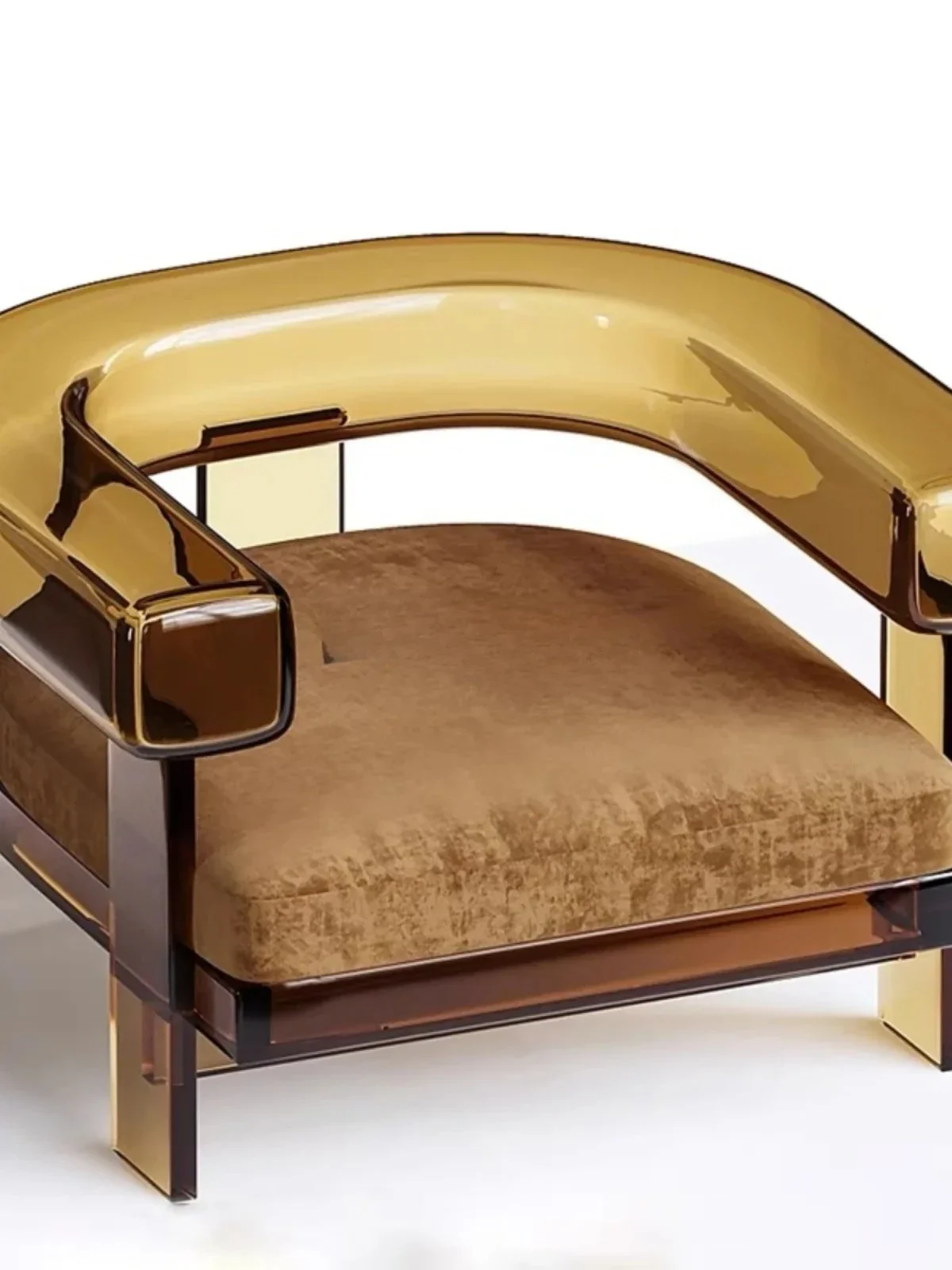 

Modern minimalist designer acrylic leisure chair French American light luxury retro single sofa