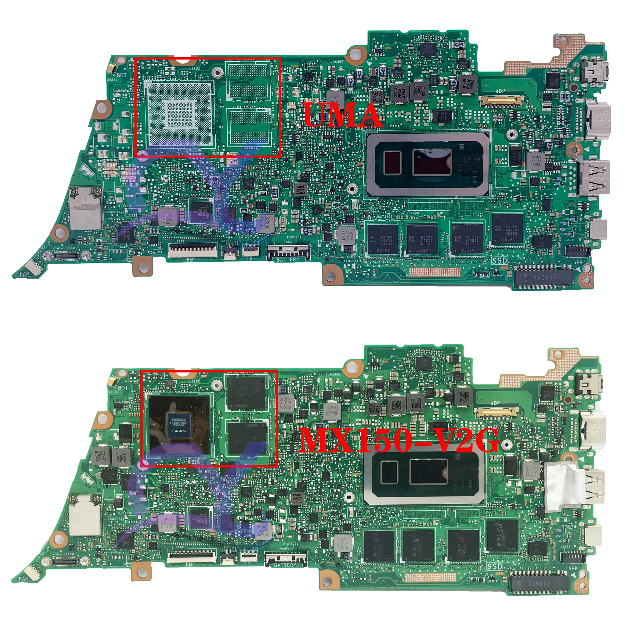 Imagem -03 - Placa-mãe Ux433fa para Asus Zenbook 14 Ux433f Ux433fn U4300f Laotop Placa-mãe I38145u I59265u I7-8565u 8gb 16gb-ram