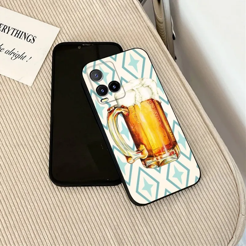 Beer Phone Case For VIVO T1 Y33S Y31 Y21 Y76S Y74S Y73 X80 NEO5 IQOO Z6 9 NEO05S S12PRO Y26S V23 PRO Cover