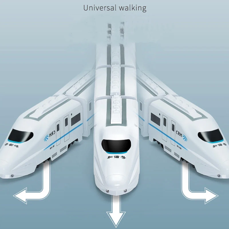 Brinquedo de trem elétrico Harmony para meninos, veículo de controle não remoto, simulando motor ferroviário de alta velocidade, modelo de veículo