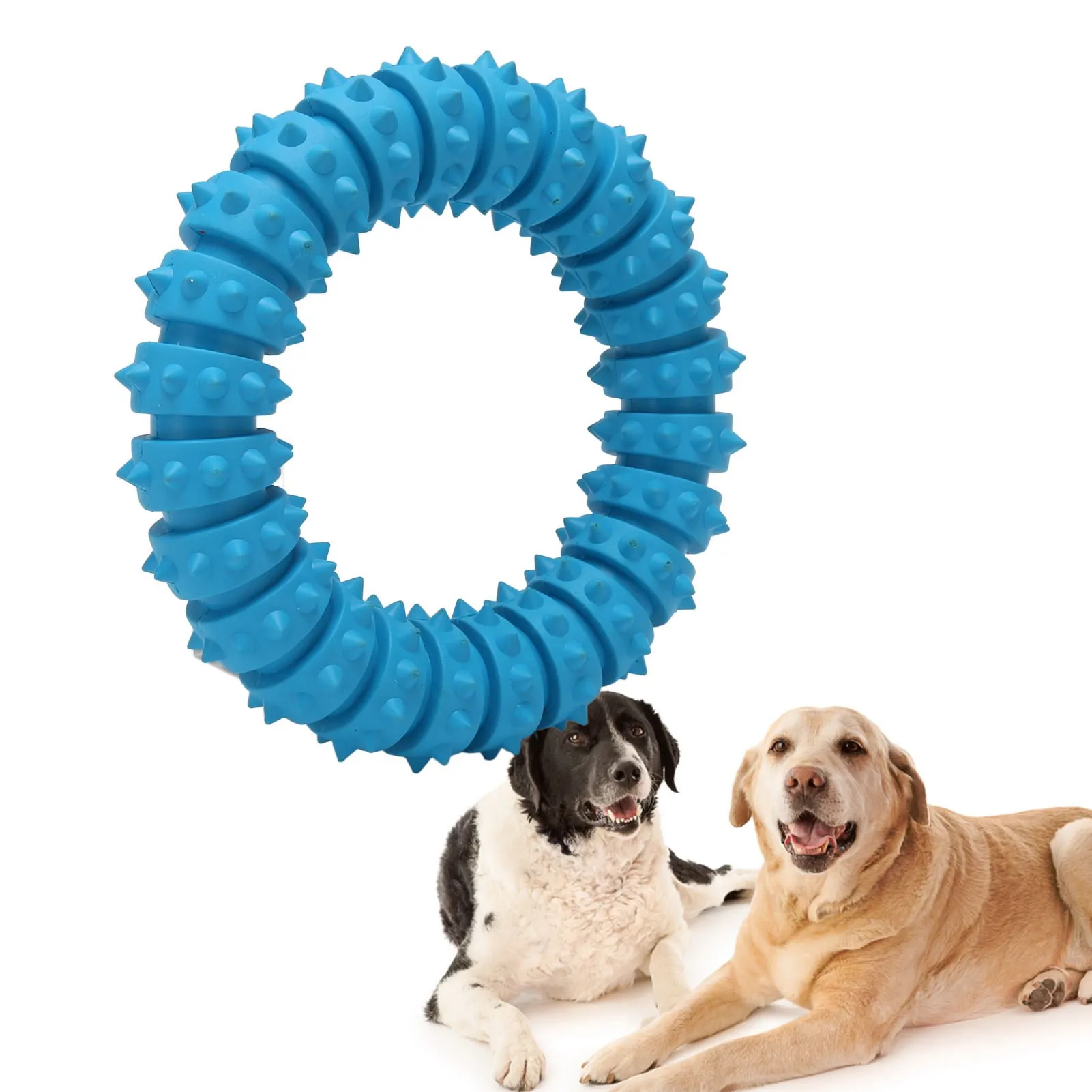 Dog Thorn Ring Toy Soft Rubber Tough Bite Resistant Interactive Dog Chew Circle Ring Toy For Medium Large Dogs