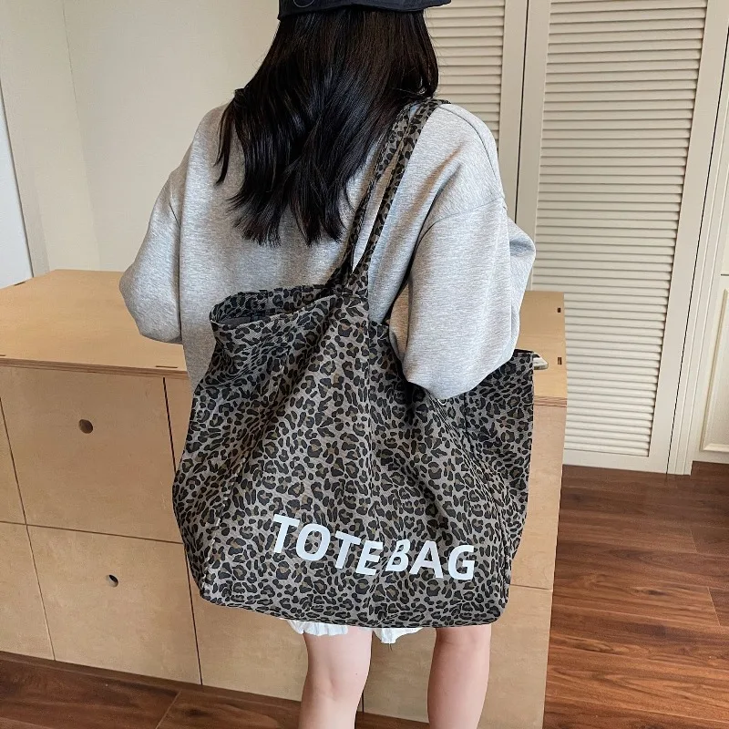 

Korean Style Women Canvas Tote Bag Large Capacity Shoulder Bag Fashion Handbag Casual Daily Work School Shopper Bag