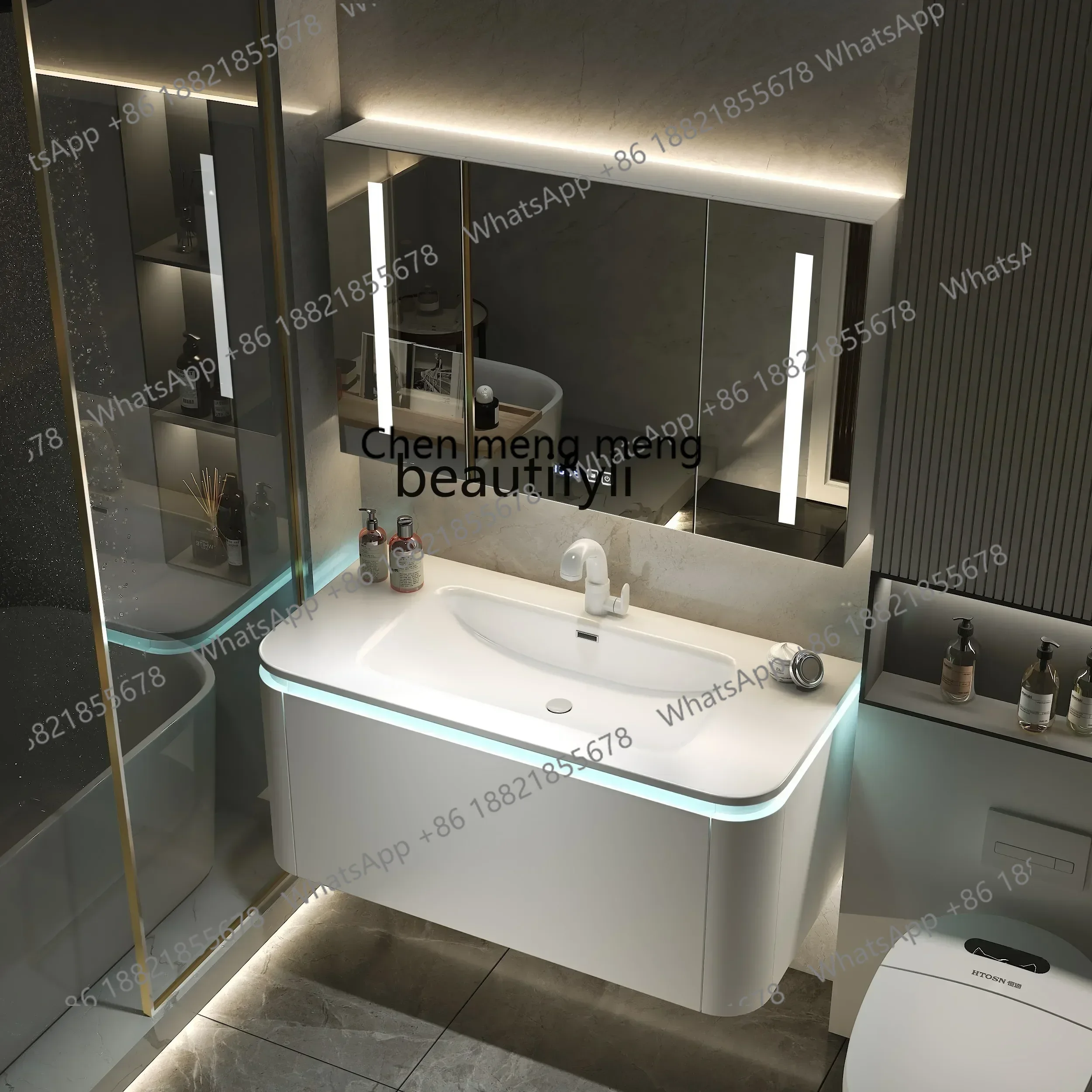 

SS 7304new style Whole Washbin Bathroom Cabinet Combination Oak Washstand Smart Washbasin Bathroom Cabinet