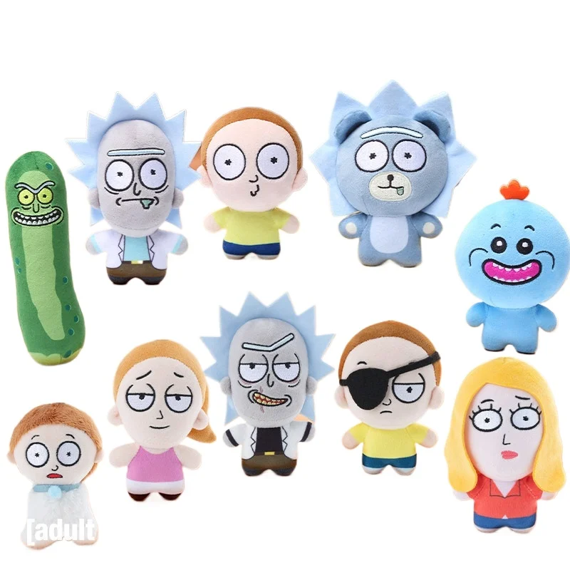 HUGKIS Rick i Morty Pickle Rick Pluszowy Wisiorek Zabawka z Postacią z Kreskówki Dekoracja do Torby Kolekcjonerski Prezent dla Dorosłych Fanów — 2