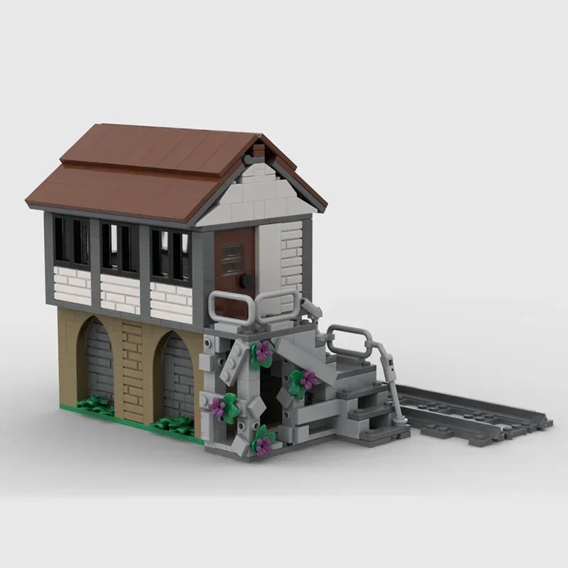 Spoorweg Trein Model Model Moc Bouwstenen Spoorweg Signaal Box Technologie Modulaire Blokken Geschenken Kerst Speelgoed DIY Montage