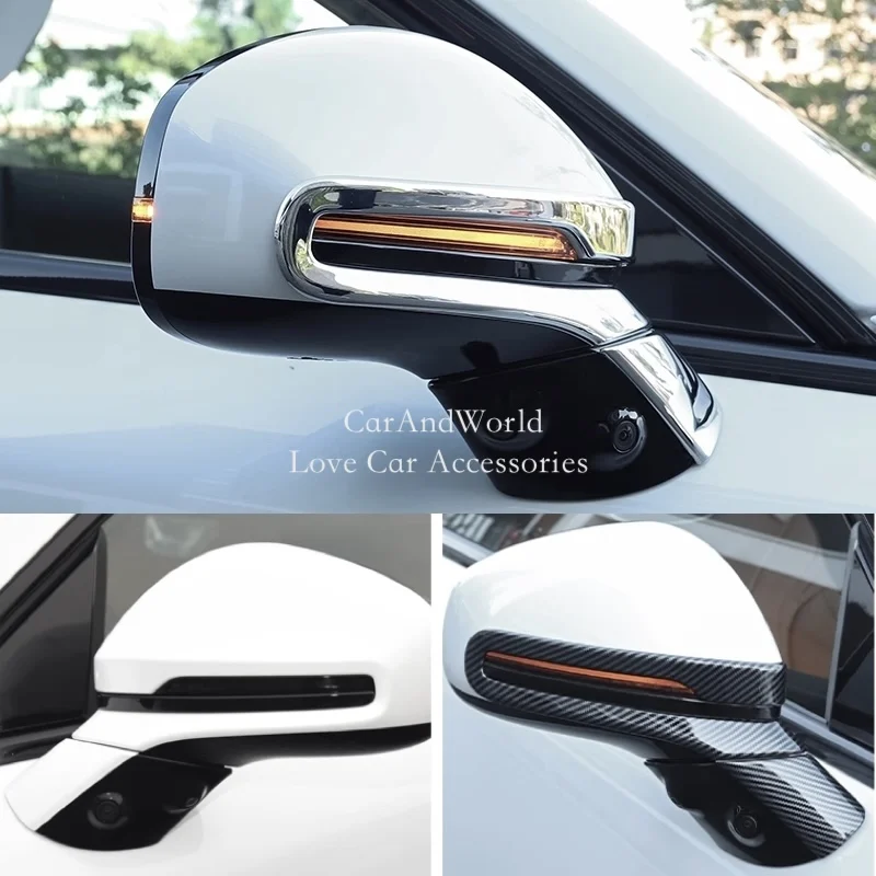 

For XPENG G9 2022-2025 Door Rear View Mirror Pillar Frame Trims Cover ABS Carbon Fiber Car Moulding Accessories