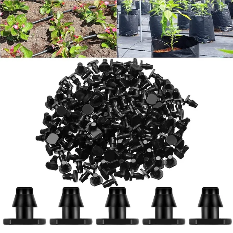 50-100 pièces Raccords cannelés pour tuyau PVC 1/4 pouce, embouts de finition et bouchons pour systèmes d'irrigation goutte-à-goutte automatique et tuyaux d'arrosage de jardin