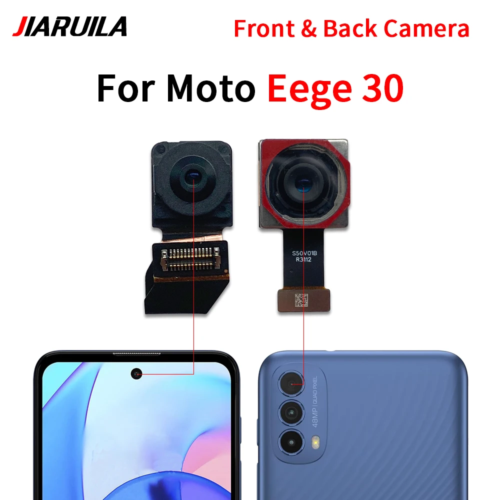 Front Rear Back Camera For Moto Edge 20 Pro 30 20 Lite E13 E22 E32 Main Facing Frontal Camera Module Flex Replacement Parts