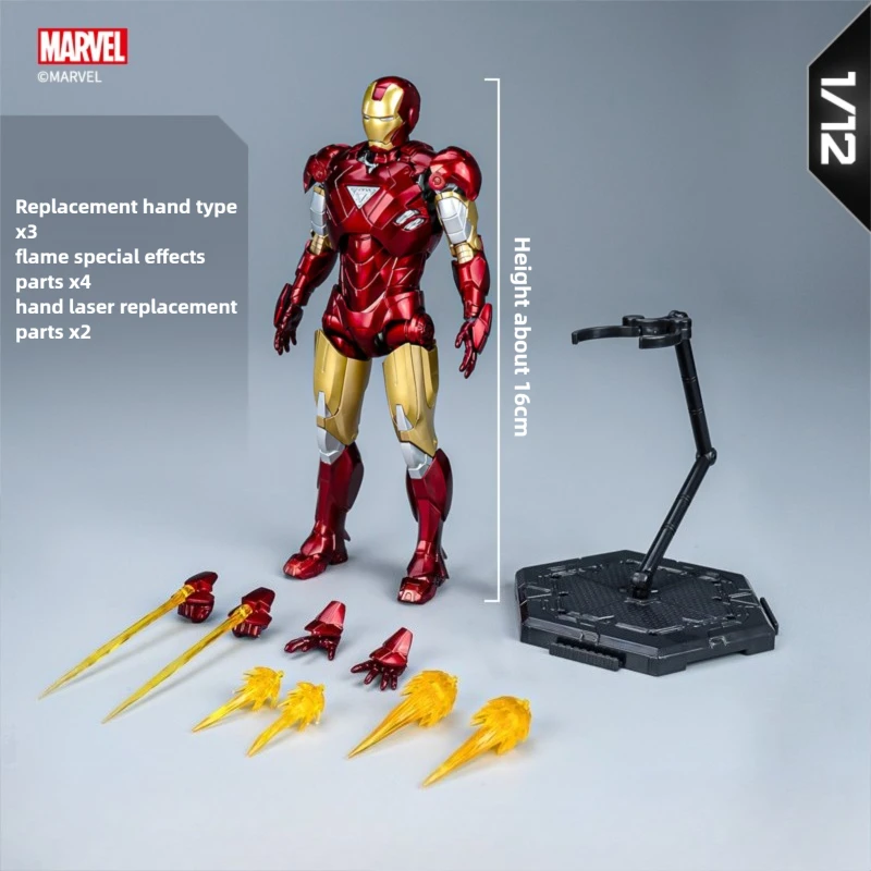 Fondjoy Iron Man MK6 DIY Assemble Toy The Avengers Iron Man Model 15cm ABS Material 1/12 Scale Action Figures Boys Birthday Gift