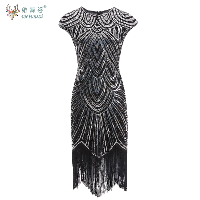 Gaun Payet Rumbai Elegan dan Atmosfer dengan Teknik Sulaman Manik untuk Pesta Malam Formal, Tarian, dan Pertemuan