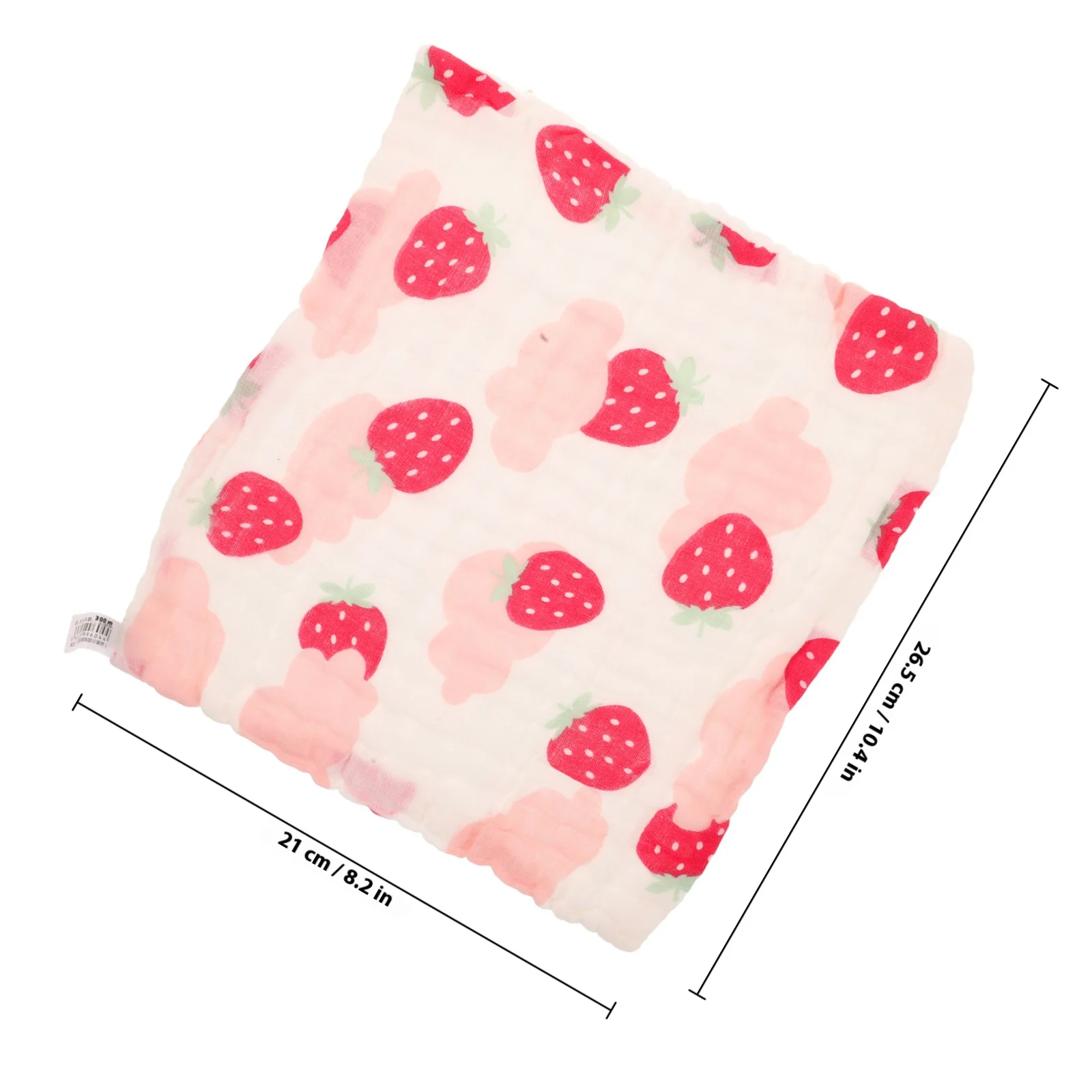 イチゴ柄モスリンベビー6重ガーゼタオル30x30cm柔らか吸収性ベビーよだれかけバンダナ型よだれかけ歯固め用イチゴ柄ブランケット