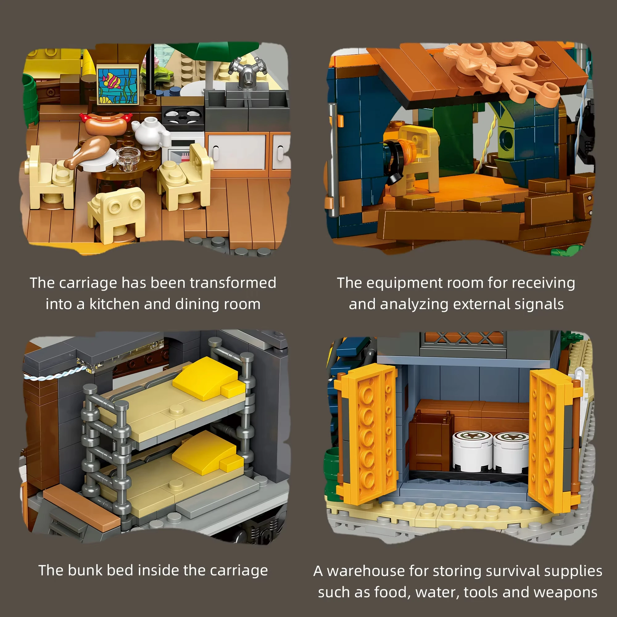 2349pcs Train Park with light building blocks Moc modular home decoration Creative Modle kit toys Gift Set Puzzle NO.59167