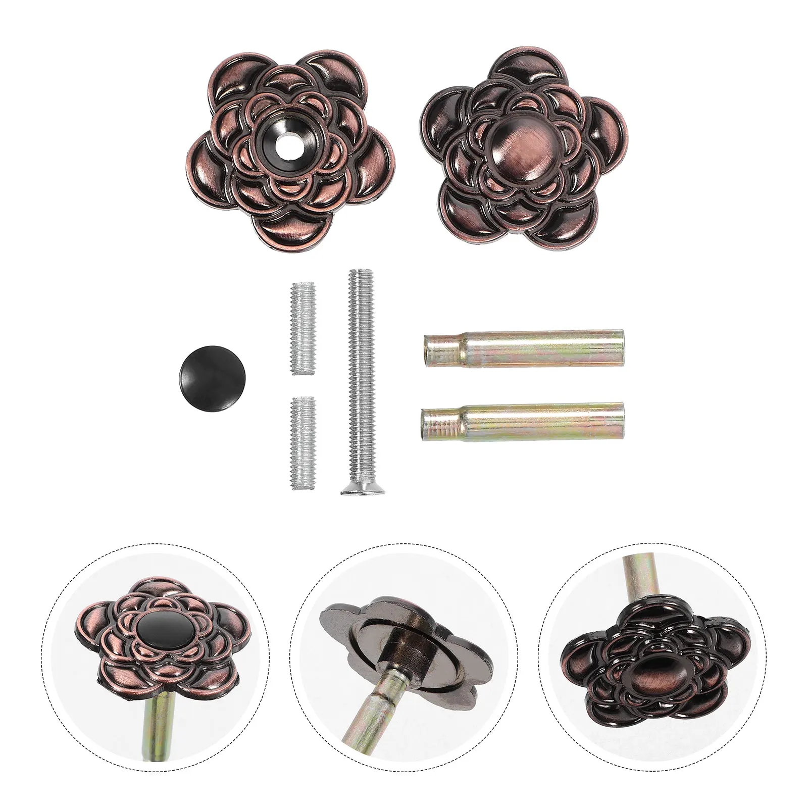 

Lock Hole Plug Door Cover Plate with Screws Flower Shaped Deadbolt Filler Handle Knob