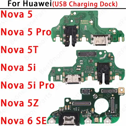 For Huawei Nova 5 Nova5 Nova5i Pro Nova5T Nova5z Nova6 SE New USB Charging Port Dock Board Connector Flex Cable With MIC