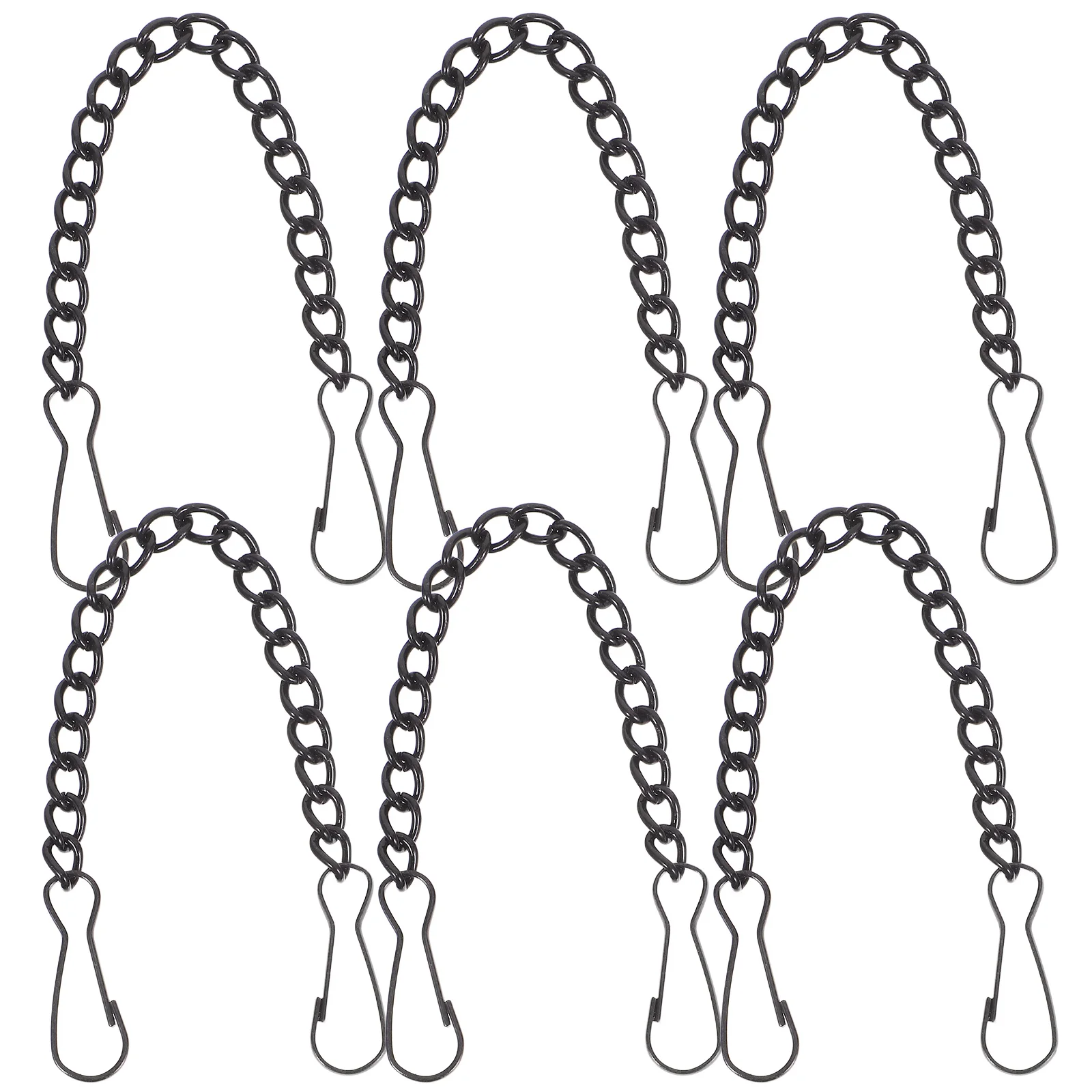 

6pcs Door Sign Hanging Chains Iron Material Heavy Duty Black Metal For Fire Indication Signs Porch Chair Basket Decorative Chain