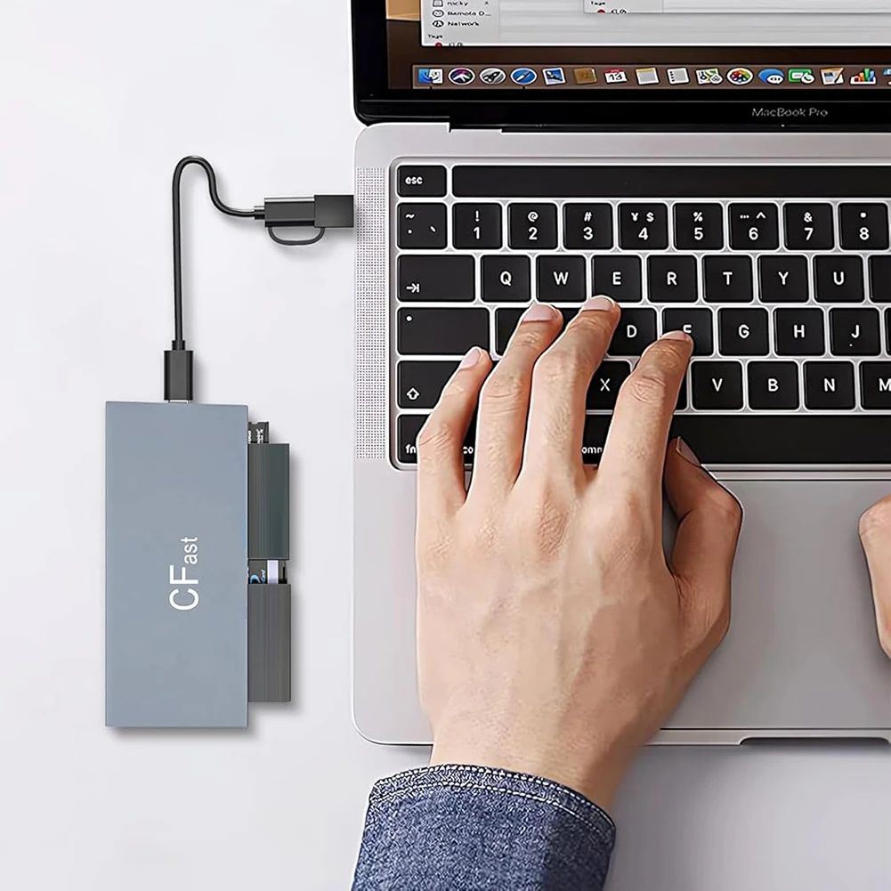 

CFast Card Reader Read 6 Cards Simultaneously Memory Stick Pro Duo Adapter 5Gbps USB Card Reader for CFast CF MS SD TF XD Card