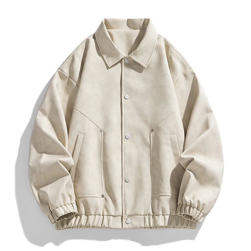 

Новинка весна-осень Мужская модная простая уличная ветрозащитная Спортивная модная Универсальная кожаная куртка из искусственной кожи для дождя и отдыха