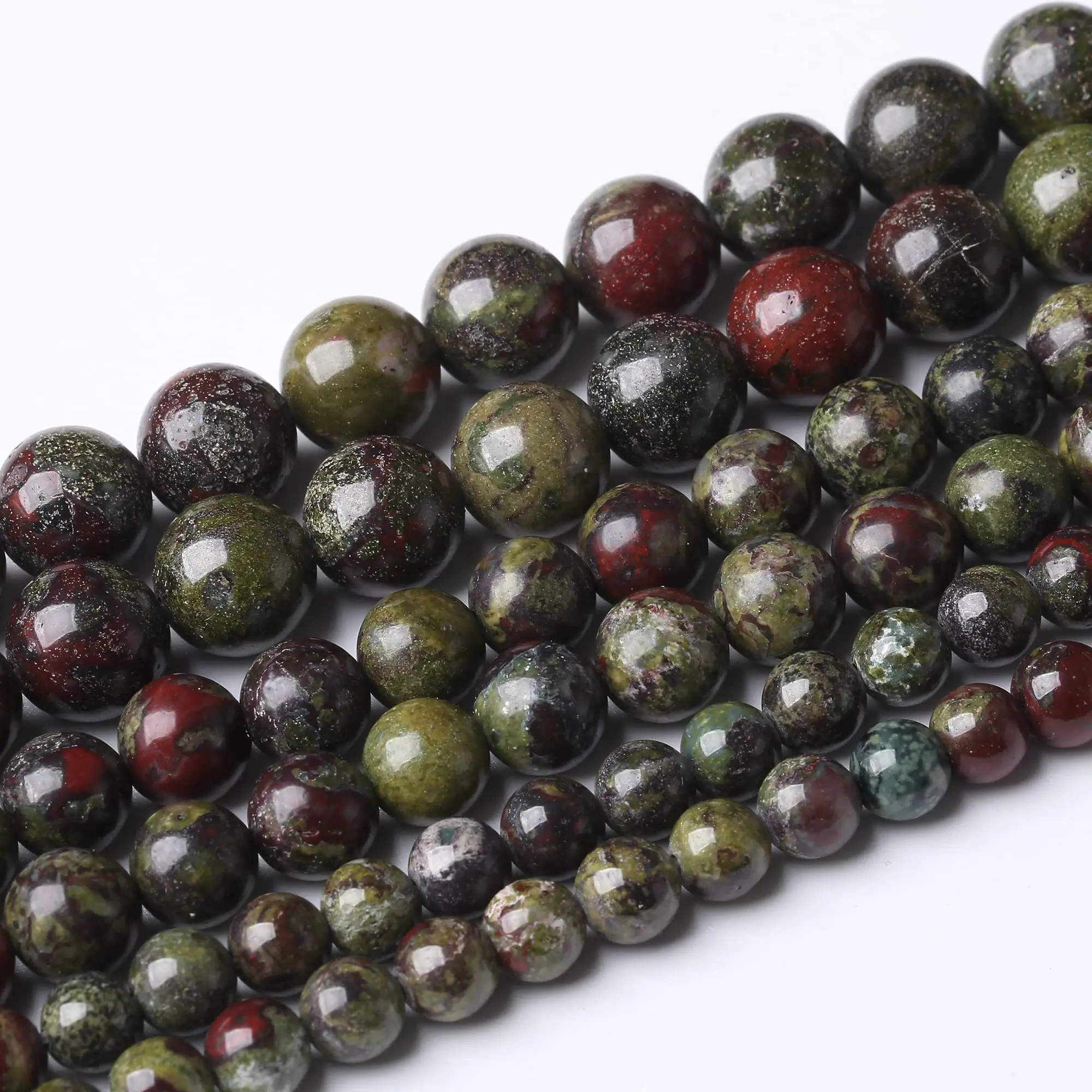 Natursteinperlen, 4–12 mm, Drachenblut, runde Perlen für Schmuckherstellung, DIY-Armbänder, Ohrringe, Zubehör
