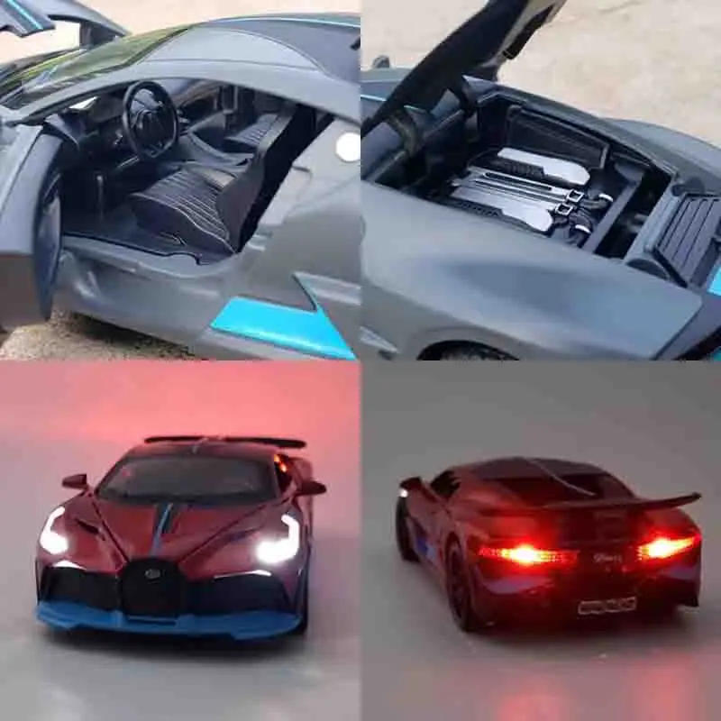 1/32 Bugatti DIVO Superกีฬารถรุ่นDiecastดึงกลับเสียงแสงจําลองรถสําหรับของขวัญเด็กของเล่น