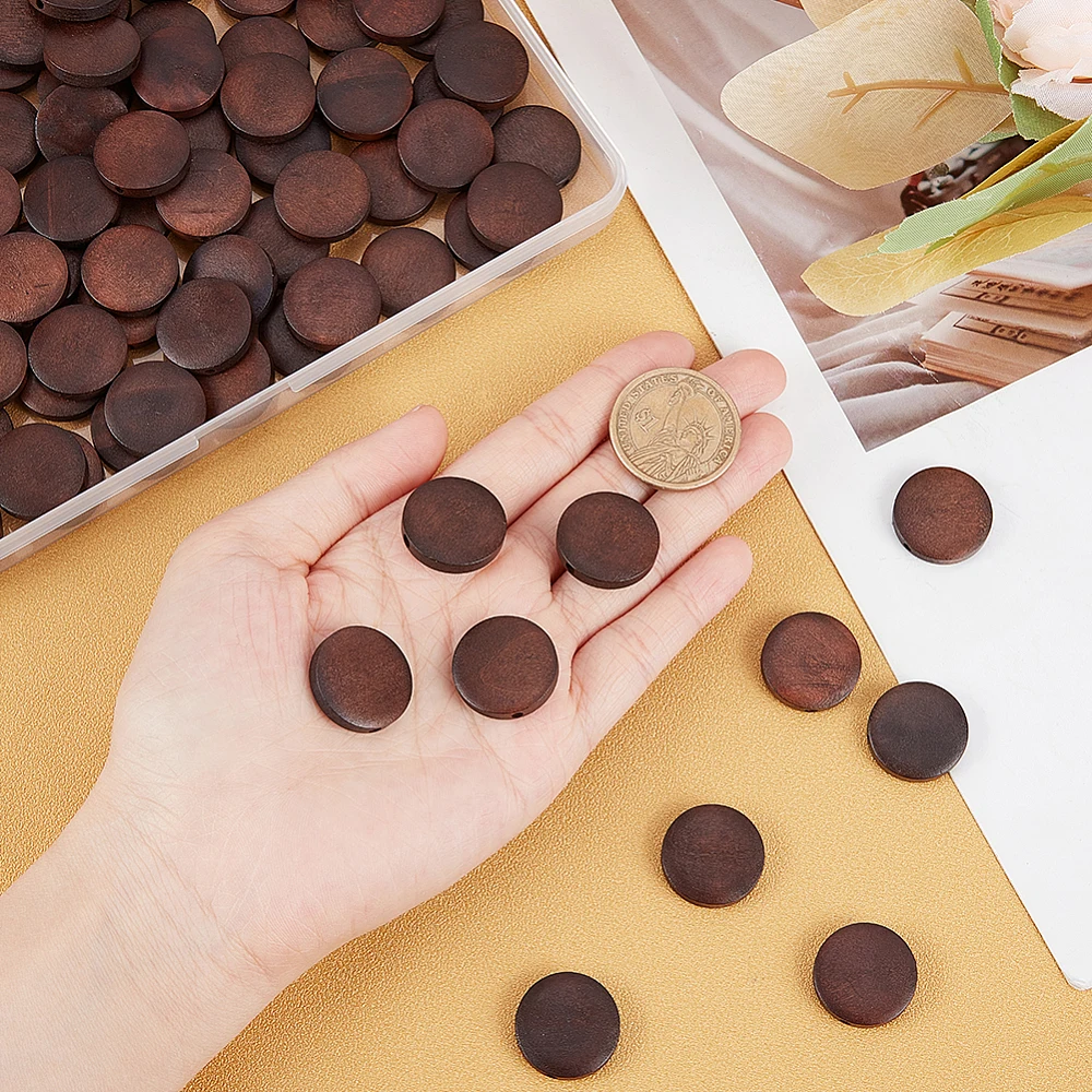 خشب مستدير مسطح ، خشب كمثرى طبيعي ، قرص مصبوغ ، قرص سائب ، 20 حبة × 5 ، من من من من من من من من من من من نوع x