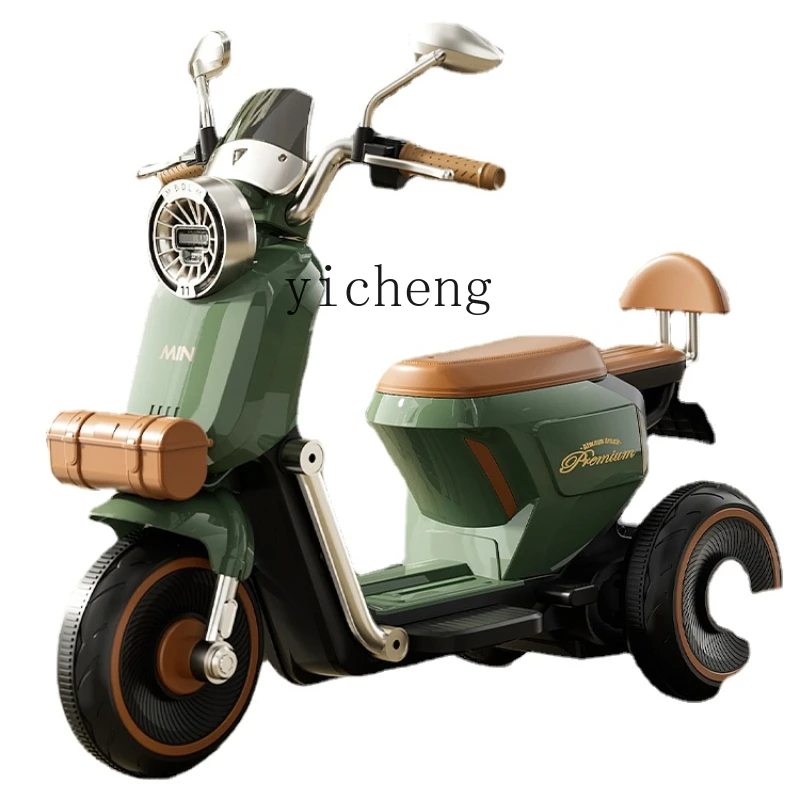 

YY Children's Electric Car Motorcycle Three-Wheeled Men's and Women's Baby Child Battery Car