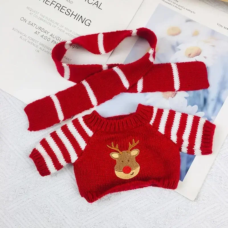 30cm roupas de boneca kawaii lina urso artesanal saia de natal terno de pelúcia brinquedo diy vestir-se presente das crianças dos desenhos animados anime acessórios