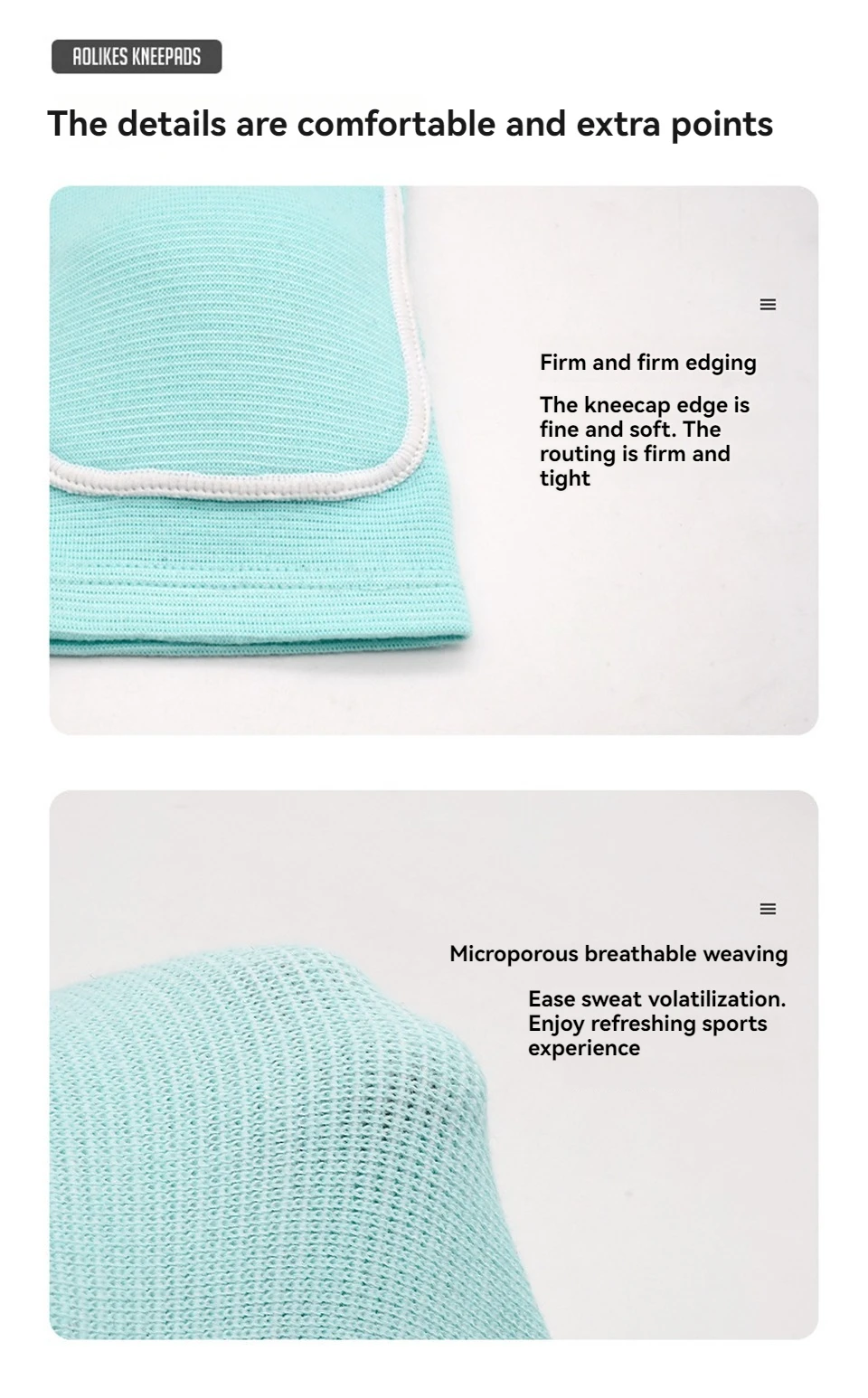 AOLIKES Volleyball-Knieschützer, Knieschützer für Damen, Herren, Kniebandage für Basketball, Volleyball, Fußball, Tanz, Yoga, Tennis, Laufen – Detail 12