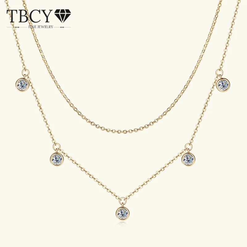 

TBCYD 1.5ct Moissanite Necklace Pendant for Women S925 Silver D Color Moissanite Neck Chain Charm Jewelry