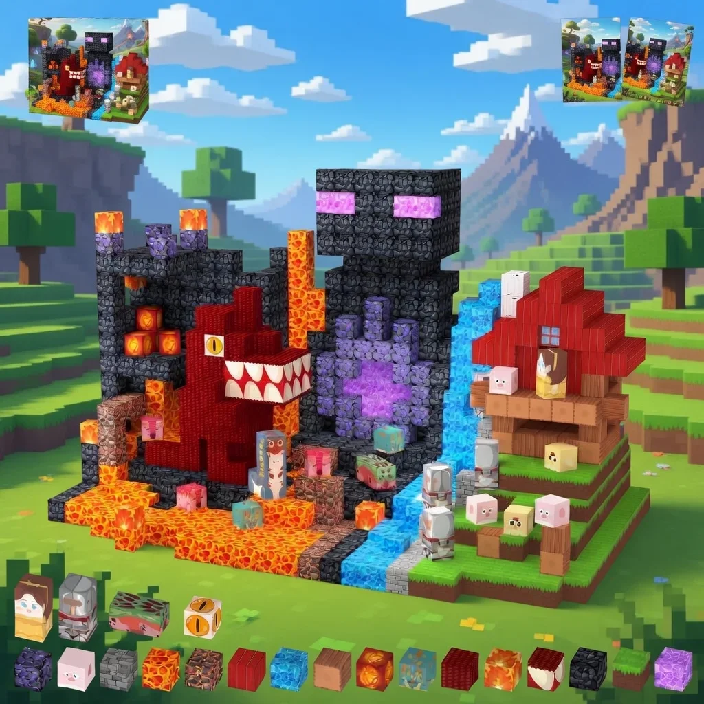 FUNXINEE Parque Temático de Dinosaurios, NUEVOS Bloques Magnéticos, Modelo de Dinosaurio 3D DIY, Juguete de Construcción STEM, Regalo Creativo de Cumpleaños para Niños