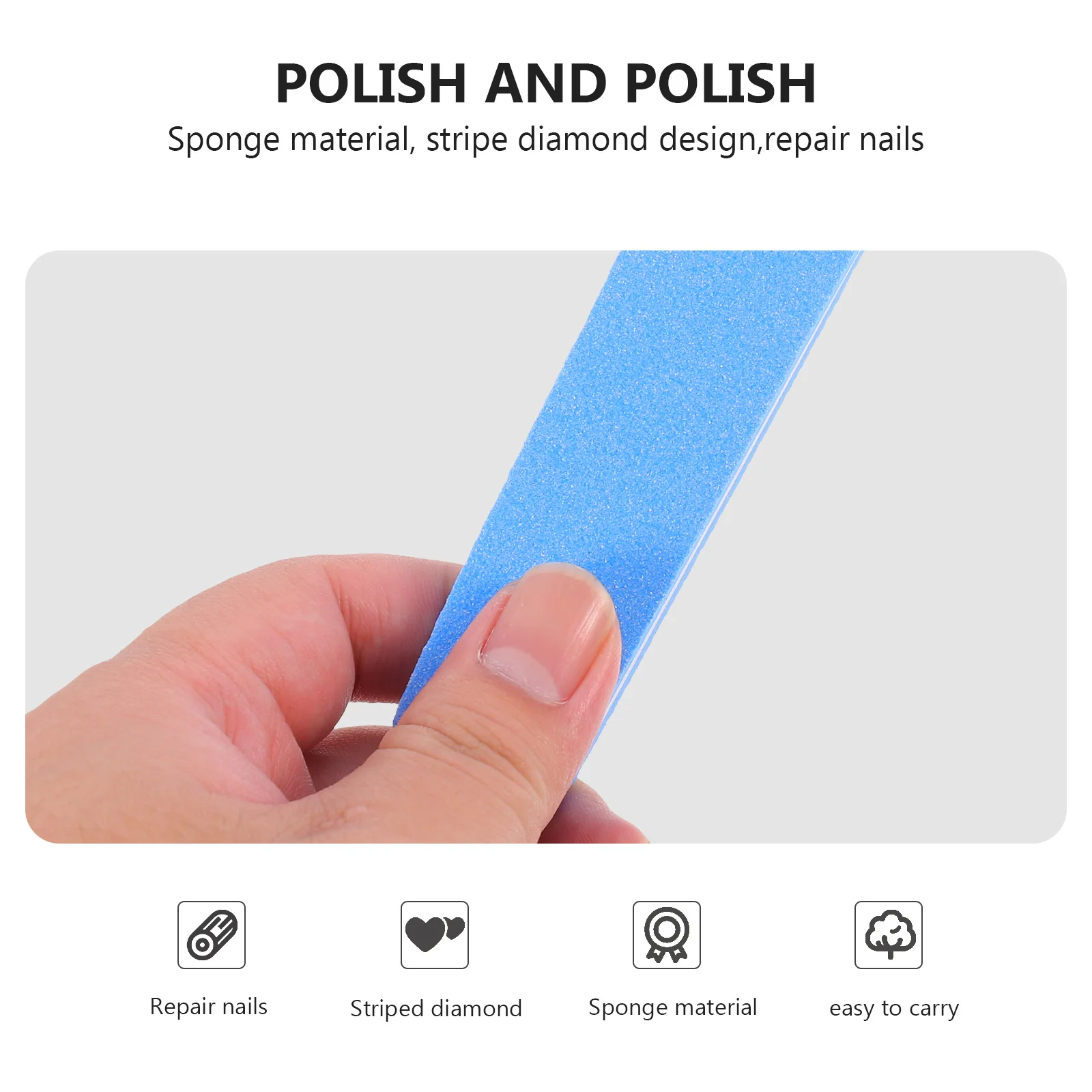 

10Pcs Nail Sponge Buffer Block Double Sided Nail File Sanding Polishing Tool for Acrylic False Nails Sanding Manicure Block