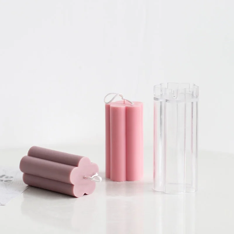 

[YU]Candle Molds Plum Blossom Mold Clear Plastic Candle Making Tool Column Mold for Candles Making