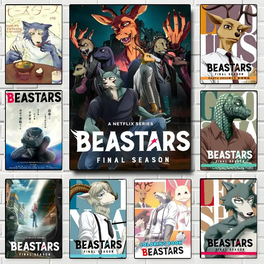 Anime Beastars Poster Self-adhesive Art Waterproof Paper Sticker Coffee House Bar Room Wall Decor